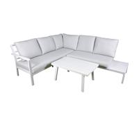 Sealey DG53 Dellonda Kyoto White 3-Piece Outdoor Garden Corner Sofa & Coffee Table Set