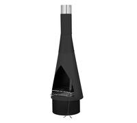 Dellonda Outdoor Chiminea, Fireplace, Fire Pit, Heater, Durable, Black Steel