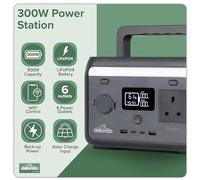 Dellonda Portable Power Station, 300W, 204Wh, LiFePO4 Battery, 230V - DL160