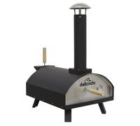 Dellonda Portable Wood-Fired 14" Pizza Oven Smoking Oven, Black/Stainless Steel
