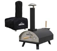 Dellonda Portable Wood-Fired Pizza Oven and Smoking Oven with Peel & Cover/Carry Bag, Black - DG218