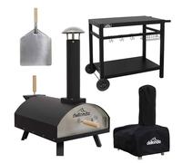 Dellonda Portable Wood-Fired Pizza Oven with Cover/Carry Bag & Trolley - DG258