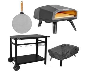 Dellonda Potrable Gas Pizza Oven with Cover/Carry Bag, Pizza Peel & Trolley - DG262