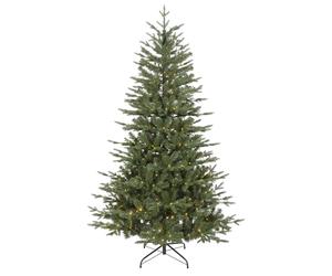 Dellonda Pre Lit 6ft Hinged Christmas Tree Warm White Lights & PE/PVC Tips DH81