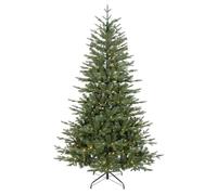Dellonda Pre-Lit 7ft Hinged Christmas Tree with Warm White LED Lights & PE/PVC T