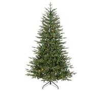 Dellonda Pre-Lit 7Ft Hinged Christmas Tree, Warm White Led Lights & Pe/pvc Tips