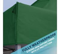 Dellonda Premium 3 x 3m Pop-Up Gazebo PVC Water Resistant Fabric - Dark Green