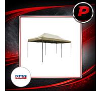 Premium 3x6m Pop-Up Gazebo, Heavy Duty, Water Resistant, Carry Bag, Stakes & Weight Bags - Beige - DG138