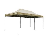 Premium 3x6m Pop-Up Gazebo, Heavy Duty, Water Resistant, Carry Bag, Stakes & Weight Bags - Beige - DG138