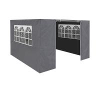 Dellonda Premium Gazebo Marquee Side Walls Doors Windows Fits 3 x 3m Models Grey
