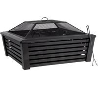 35" Square Outdoor Fire Pit, Black - DG43