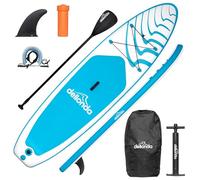 Dellonda, SUP, Inflatable Stand-Up Paddle Board, Light Blue/White, 10'6", Fin, Leash, Pump, Carry Bag, Puncture Repair Kit, DL152