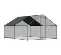 Dellonda Walk-In Galvanized Steel Chicken Run With Solar Roof Cover & Pvc Coated Chicken Wire - Dg279