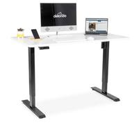 Dellonda White Electric Height Adjustable Standing Desk With Memory, Quiet, 1400X700mm - Dh244