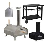 Dellonda Wood Fired Stainless Steel Pizza Oven With Cover And Trolley To Dg259