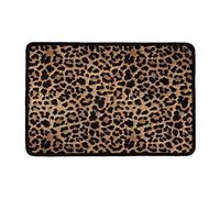 Dellukee Indoor Outdoor Doormats Leopard Print Cute Welcome Non Slip Durable Washable Home Decorative Door Mats Rugs for Entrance Bedroom Bathroom Kitchen