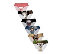 Dellukee Sexy Women Underwear Briefs Breathable Hipster Panty White Alpaca Print - - S