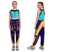 dellyy Kpop Hunters Girls Costume, Demon Hunter Costume with Wig, Koreanpop Demon Cosplay Costume for Child, Girls, Hunter, Pop Singer (Zoe 2-Piece, 120)