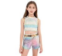 dellyy Kpop Hunters Girls Costume, Demon Hunter Costume with Wig, Koreanpop Demon Cosplay Costume for Child, Girls, Hunter, Pop Singer (White Sleeveless Suit, 140)