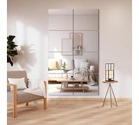 Delma Frameless Mirror Tiles 14"x12"x8 Pcs Wall Mounted, Shatter Resistant Full Length Tempered Glass Panels for Home Gym Bathroom Bedroom & Living Room Decor
