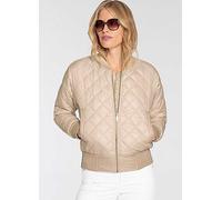 DELMAO Diamond Quilted Bomber Jacket Gold