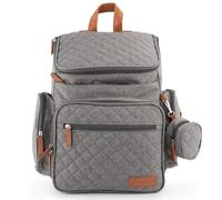 DELMAR BABY Large Baby Backpack Diaper Bag - New Born Essentials for Baby - Unisex Diaper Bag Backpack, Army Green, Heather Grey, L, Modern Baby Diaper Bag