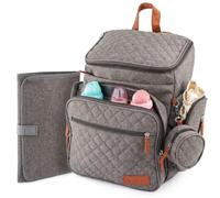 DELMAR BABY Large Baby Backpack Diaper Bag - New Born Essentials for Baby - Unisex Diaper Bag Backpack, Army Green, Heather Grey, L, Modern Baby Diaper Bag