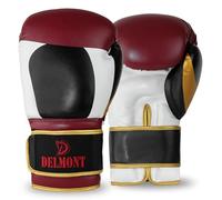 Delmont Boxing Gloves for Men and Women, Heavy Bag, Kickboxing, Sparring and Training Gloves with Multilayer Padding, Wrist Support and Breathable Lining, Burgundy, 10oz