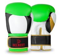 Delmont Boxing Gloves for Men and Women, Heavy Bag, Kickboxing, Sparring and Training Gloves with Multilayer Padding, Wrist Support and Breathable Lining, Lime Green, 10oz