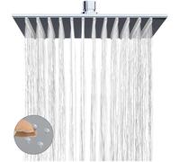 Delnet 10-Inch(25.4CM) Fixed Rain Shower Head, with Angle Adjustment, High-Pressure Square Rainfall Shower, 304 Stainless Steel Replacement Shower Head, Chrome
