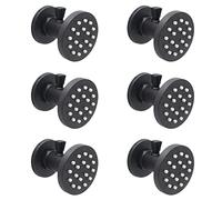 Delnet Adjustable Shower Body Jet Matte Black 6PCS Solid Brass Round Showerhead Body Spray Massage Nozzle Wall Jets