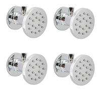 Delnet Shower Body Jet Brass Round Shower Body Spray Massage Nozzle Wall Jets, Flow Can Be Controlled, Showerhead Can Swivel (4PCS, Chrome)