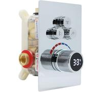 Delnet Solid Brass Shower Mixer Valve, Concealed 3 Way Outlet Digital Display Diverter Valve, Can Use All Options at A Time, Chrome