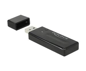 DeLOCK 12463 WLAN 867Mbit/s networking card 12463, Wireless, USB, WLAN, IEEE 802.11ac, 867 Mbit/s, Black