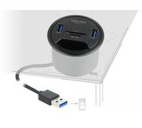Delock 2 Port Tisch-Hub 2 x SuperSpeed USB Typ-A and Card Reader for SD