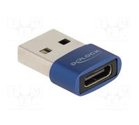 DeLOCK USB 2.0 Adapter USB Type-A Male to USB Type-C Female Blue