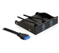 Delock USB 3.0 Front Panel 2 Port mit interner 19 Pin USB 3.0 Pfoste (US IMPORT)