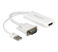 Delock 62460 VGA / USB to HDMI Adapter with Audio White 25cm