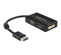 DeLock 62656 Adaptor Cable DisplayPort 1.1 Male to 1 x VGA, 1 x HDMI and 1 x DVI 24 + 1 Black