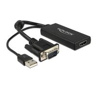 DeLock Adaptor VGA + Audio to HDMI with Cable Black