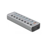 Delock USB 3.2 Gen 1 Hub mit 7 Ports + 1 Schnellladeport + 1 USB-C PD 3.0 Port m