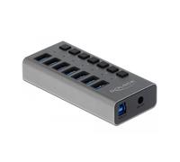 Delock External SuperSpeed USB Hub with 7 Ports + Switch