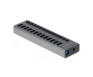 DeLOCK 63738 interface hub USB 3.2 Gen 1 (3.1 Gen 1) Type-B 5000 Mbit/s Grey