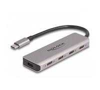 Delock 64238 4-Port USB 5 Gbps Hub USB Type-C to 4x USB-C Grey Met...