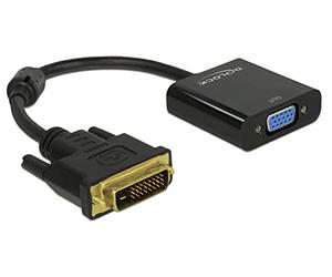 DeLock 65658 Adaptor Cable DVI 24 + 1 Male to VGA Female Black
