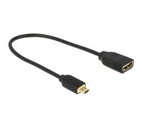 Delock 65687 HDMI-A Female to Micro-D Male Cable 0.2m 4K 60Hz High...