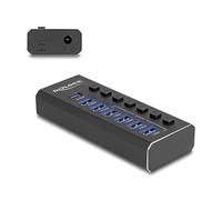 DeLOCK 7 Port USB Hub with 3 Ports 10 Gbps and 4 Schnellladeports 5 Gbps