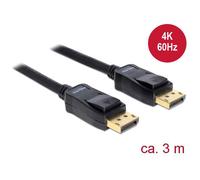Delock 82424 DisplayPort Connection Cable DP 1.2 4K/60Hz 3m Black