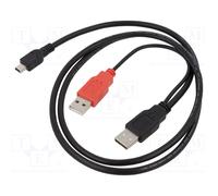 82447 Cable USB 2.0 USB A Male x2, Mini USB B Male 1m Black DELOCK