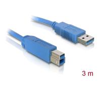 Delock 82581 USB 3.2 1st Gen USB-A to USB-B Cable 3m Blue Gold Plated